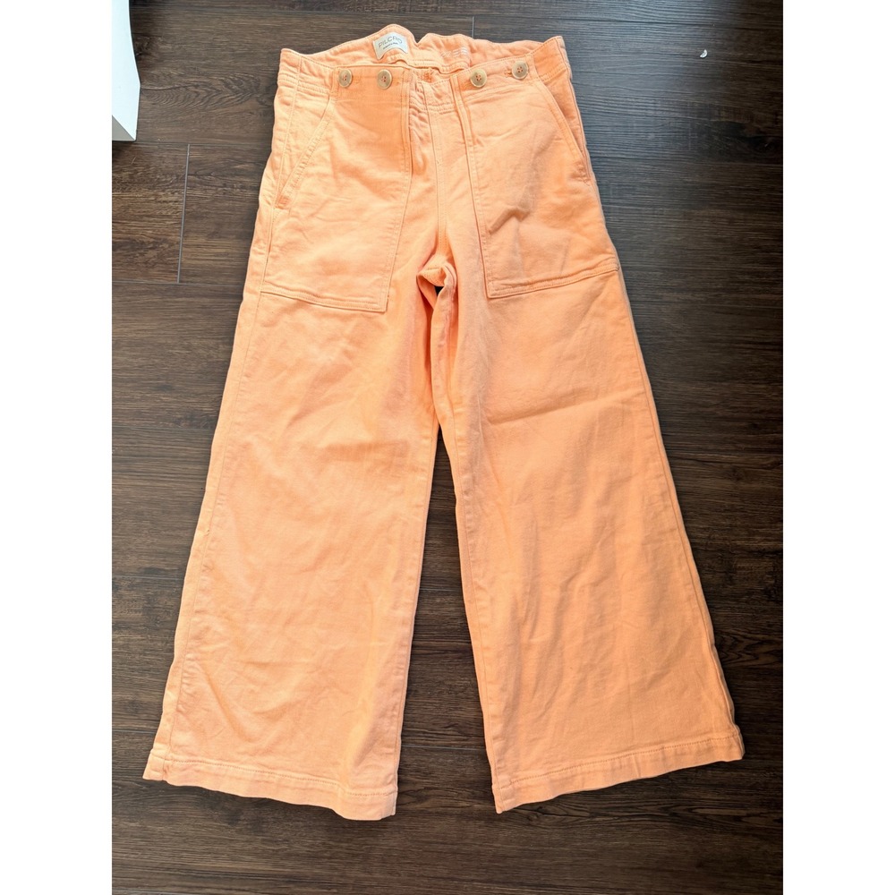 Pilcro and the Letterpress Wide Leg Utility Pants Orange Cinch Back Size 27